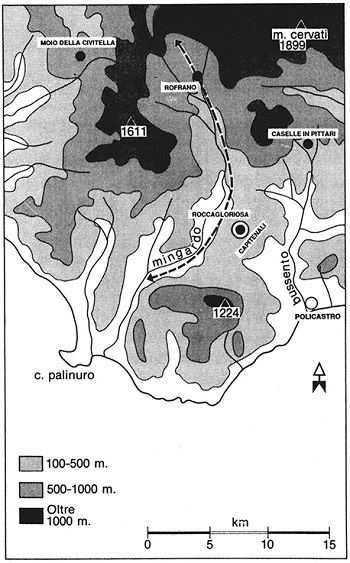 L’area archeologica di Roccagloriosa nel contesto della Regione Mingardo/Bussento.